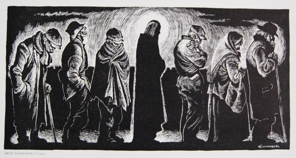 Fritz Eichenberg, “Christ of the Breadlines,” woodcut, 1950.