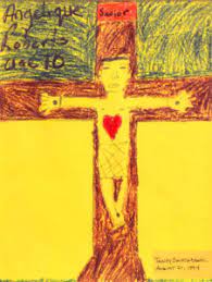 Picture of Jesus on the cross drawn by a child.