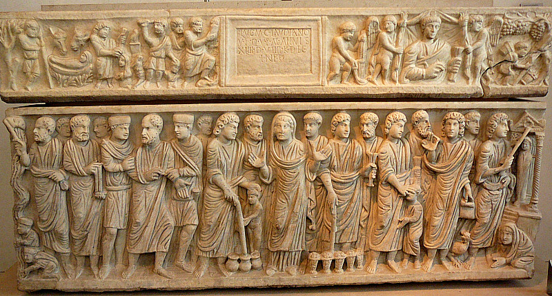 Figure 4: Marble funerary plaque, Terme fragment, Rome, 290-310 CE, Museo Nazionale Romano – Palazzo Massimo delle Terme (photo: author)